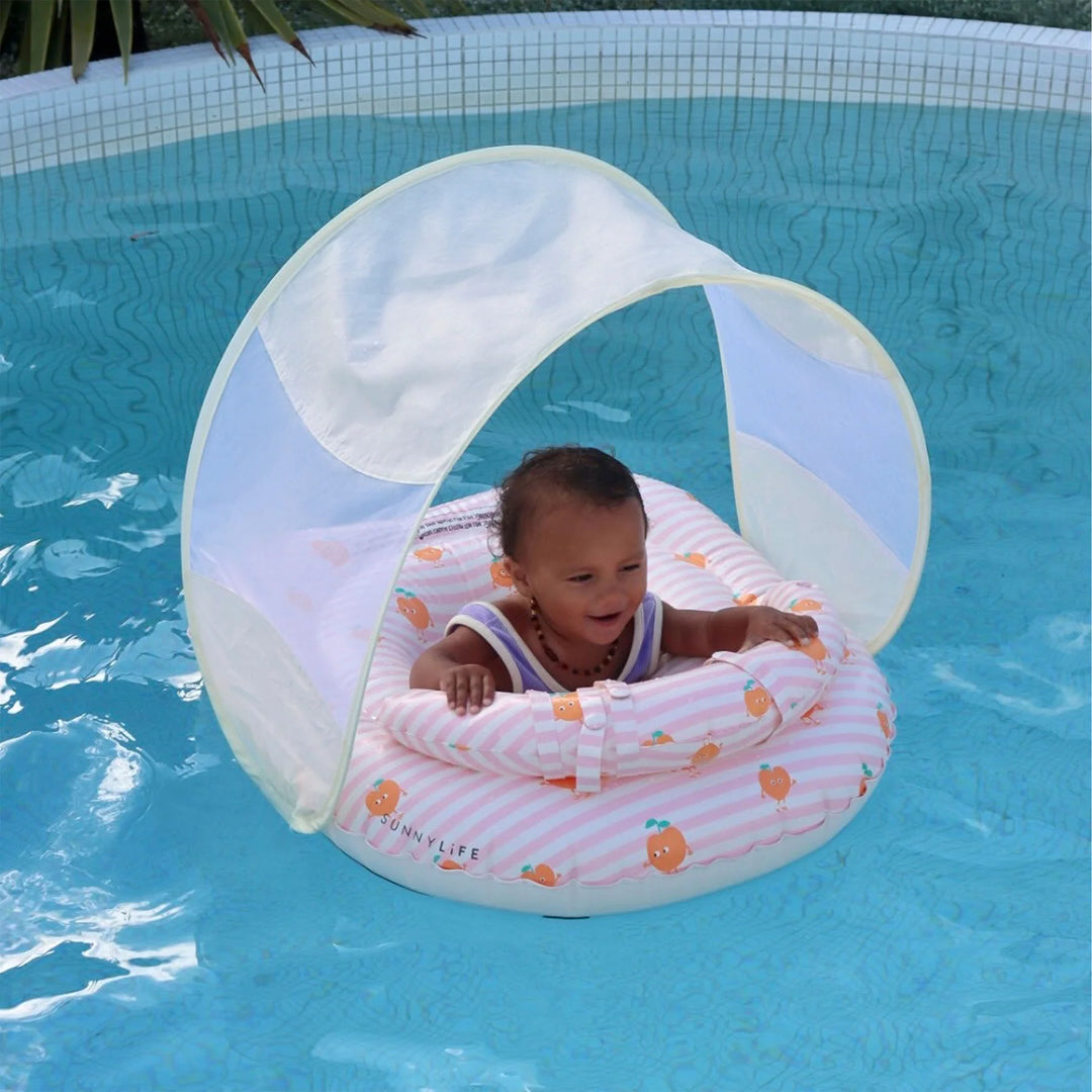 Sunnylife | Interactive Baby Float Poppy the Peach Pink Stripe | Shut the Front Door