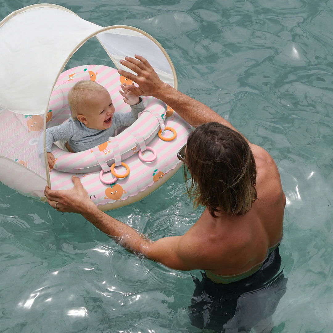 Sunnylife | Interactive Baby Float Poppy the Peach Pink Stripe | Shut the Front Door