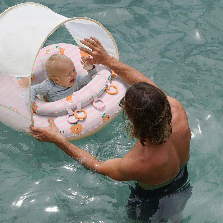 Sunnylife | Interactive Baby Float Poppy the Peach Pink Stripe | Shut the Front Door