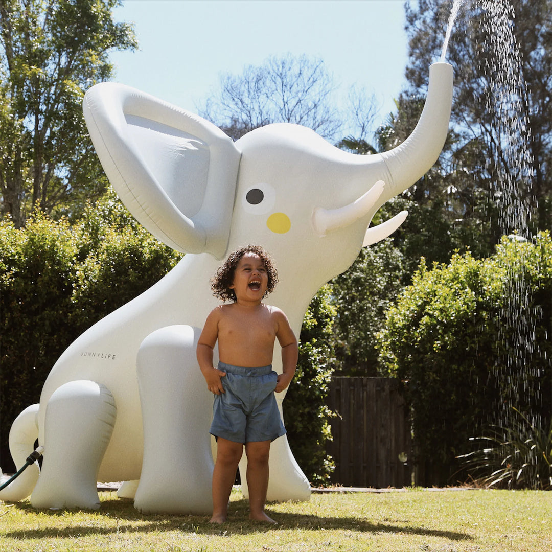 Sunnylife | Inflatable Giant Sprinkler Eli the Elephant Grey | Shut the Front Door