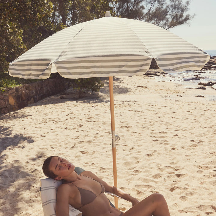 Sunnylife | Luxe Beach Umbrella Seagrass Stripe | Shut the Front Door