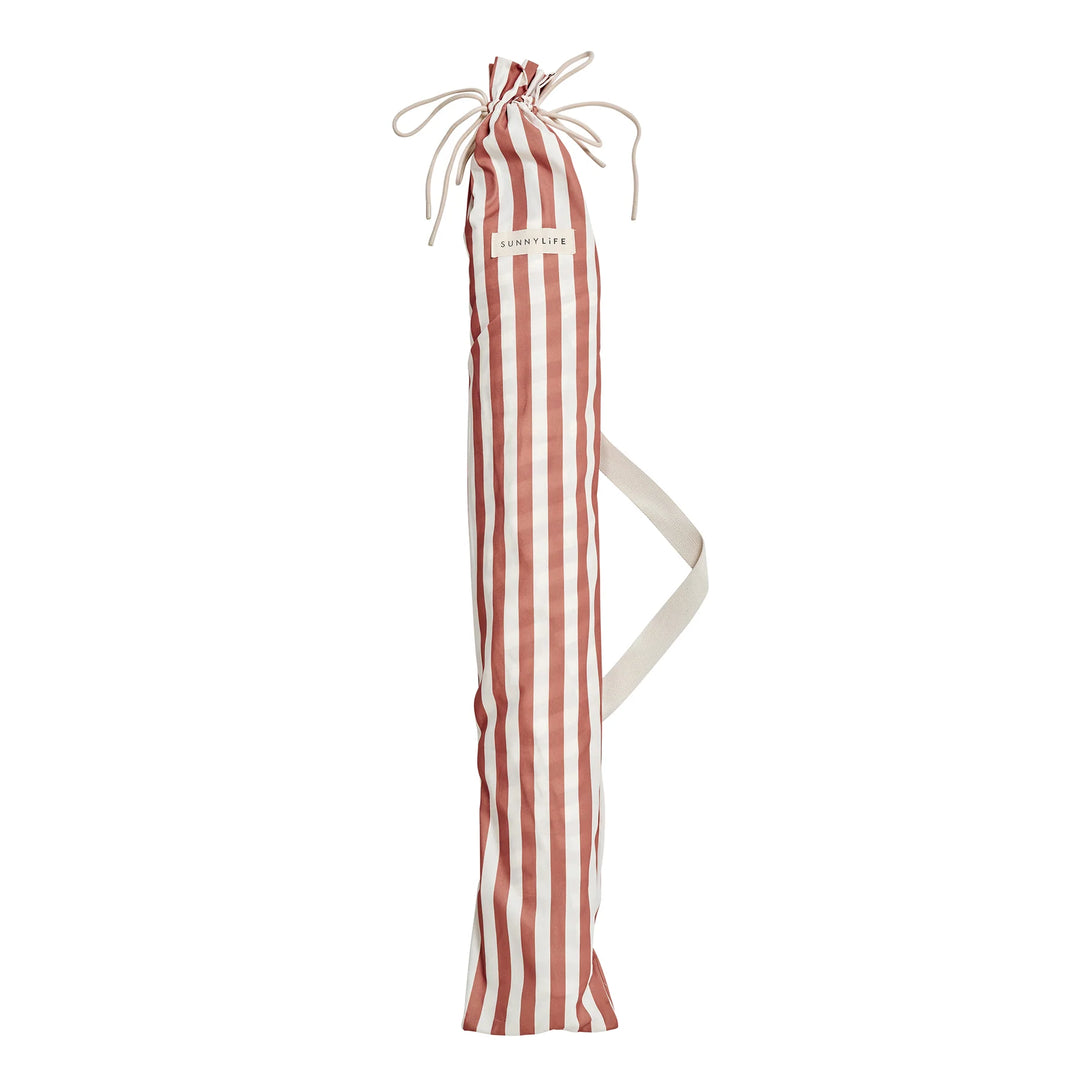 Sunnylife | Luxe Beach Umbrella Tierra Clay Stripe | Shut the Front Door
