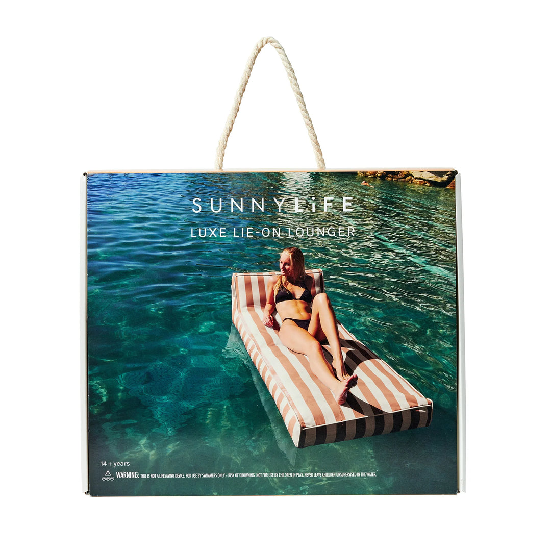 Sunnylife | Luxe Lie-On Lounger Tierra Clay Stripe | Shut the Front Door