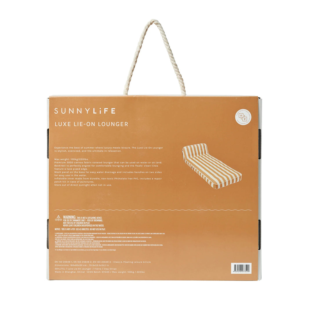 Sunnylife | Luxe Lie-On Lounger Tierra Clay Stripe | Shut the Front Door