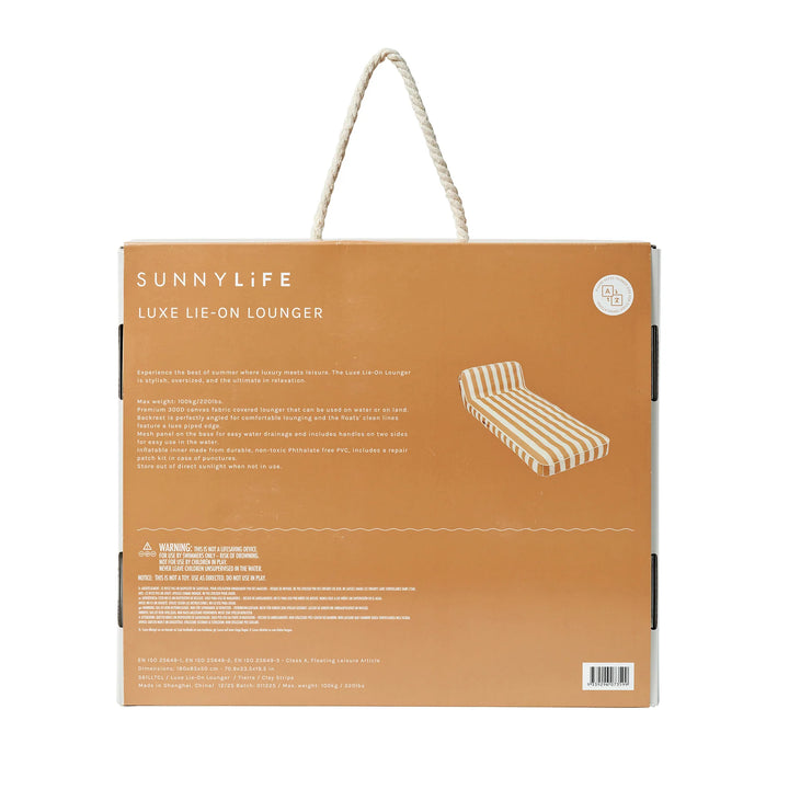 Sunnylife | Luxe Lie-On Lounger Tierra Clay Stripe | Shut the Front Door