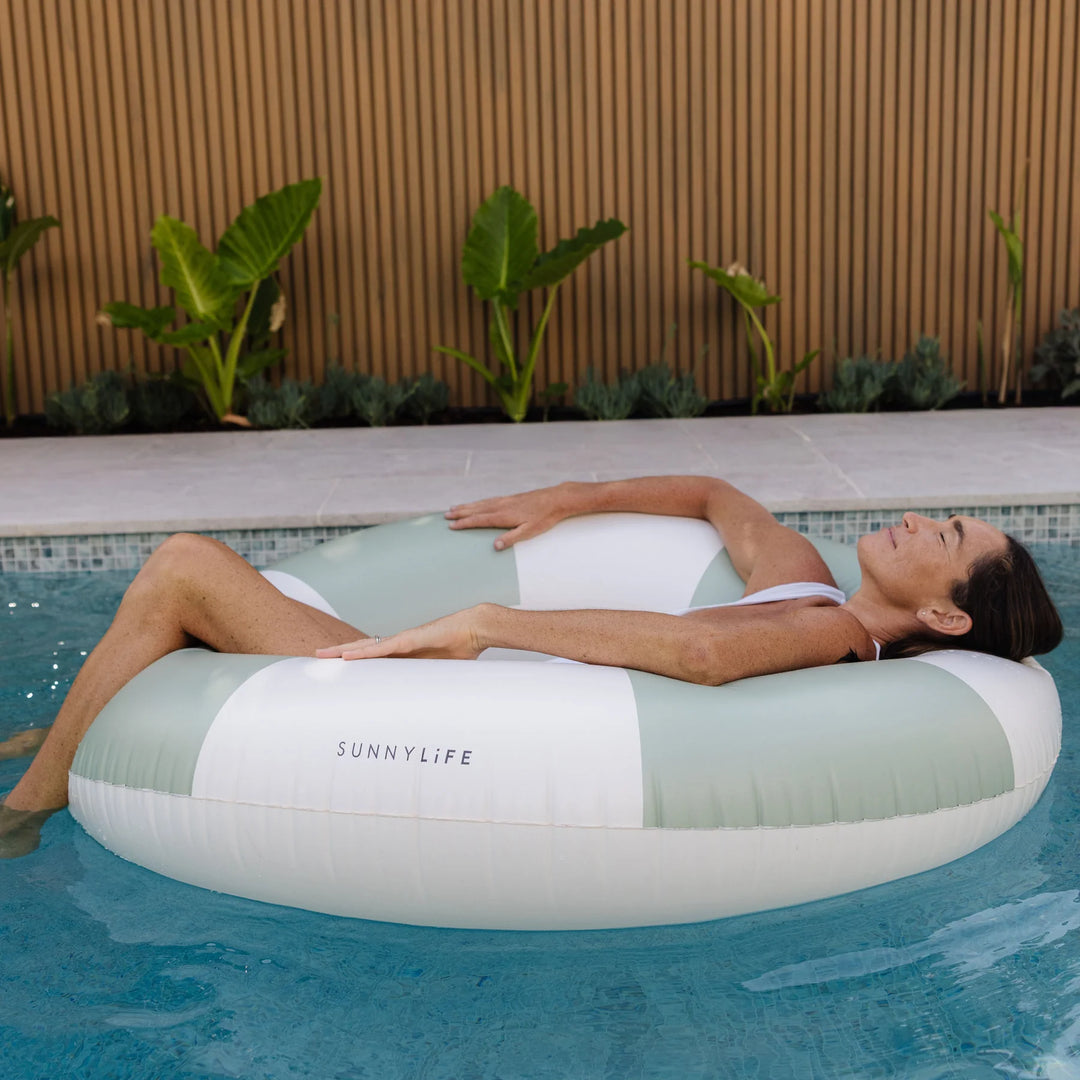 Sunnylife | Luxe Tube Pool Ring Soft Olive | Shut the Front Door