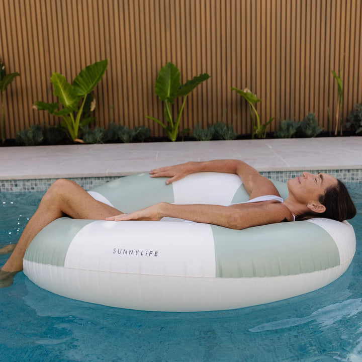 Sunnylife | Luxe Tube Pool Ring Soft Olive | Shut the Front Door