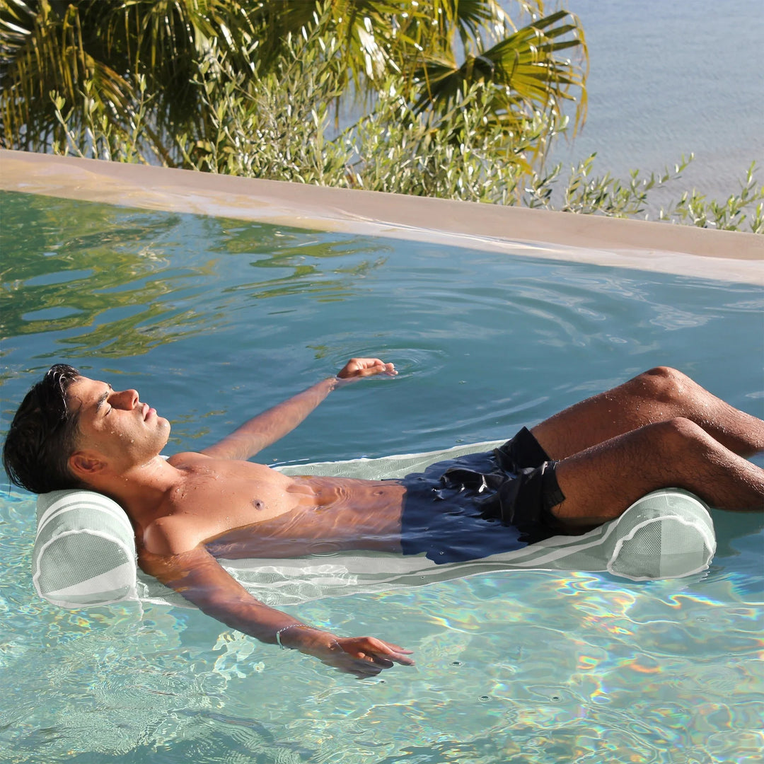 Sunnylife | Mesh Hammock Float Seagrass Stripe | Shut the Front Door