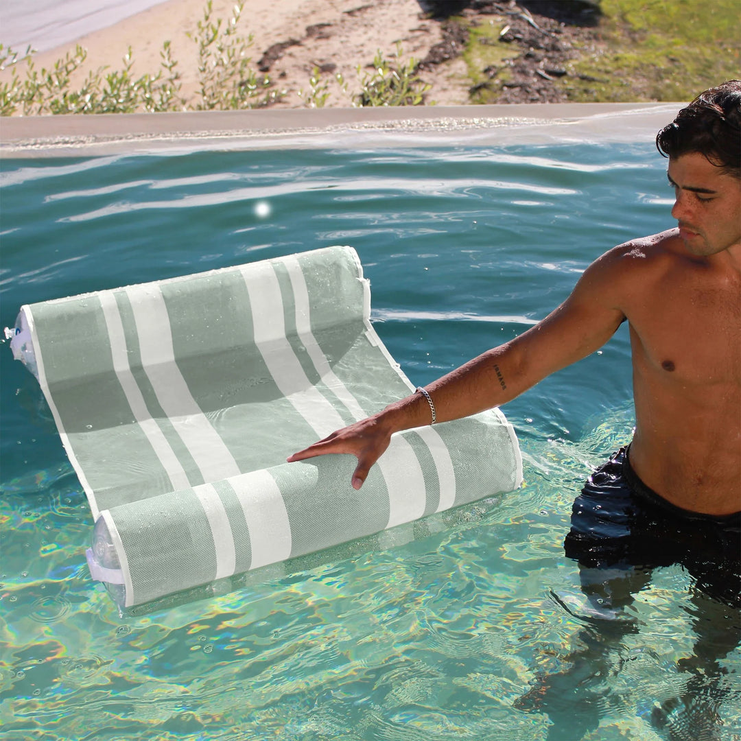 Sunnylife | Mesh Hammock Float Seagrass Stripe | Shut the Front Door