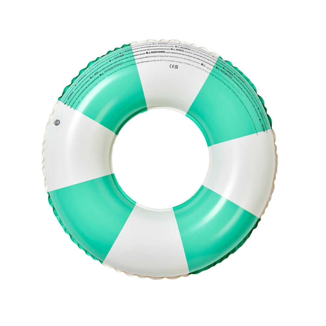 Sunnylife | Mini Tube Pool Ring Zest Green Stripe | Shut the Front Door