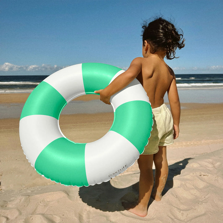 Sunnylife | Mini Tube Pool Ring Zest Green Stripe | Shut the Front Door
