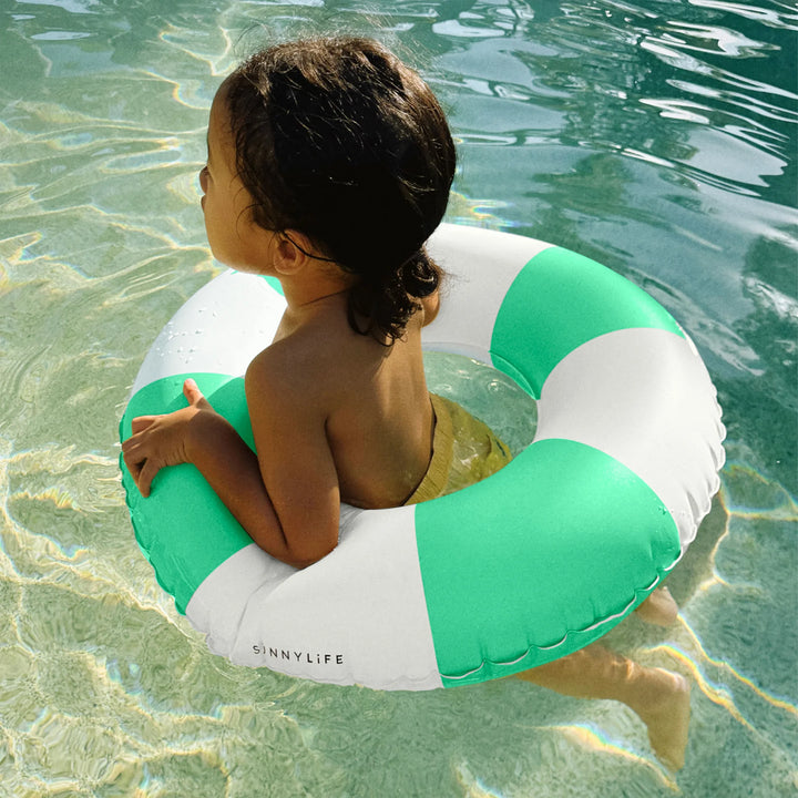Sunnylife | Mini Tube Pool Ring Zest Green Stripe | Shut the Front Door