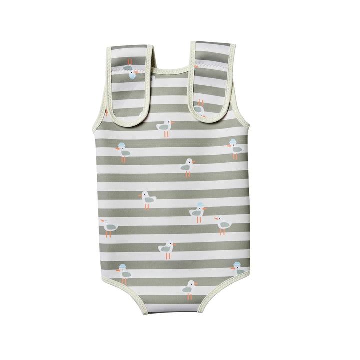 Sunnylife | Natural Rubber Baby Wetsuit Sammy the Seagull Green Stripe | Shut the Front Door