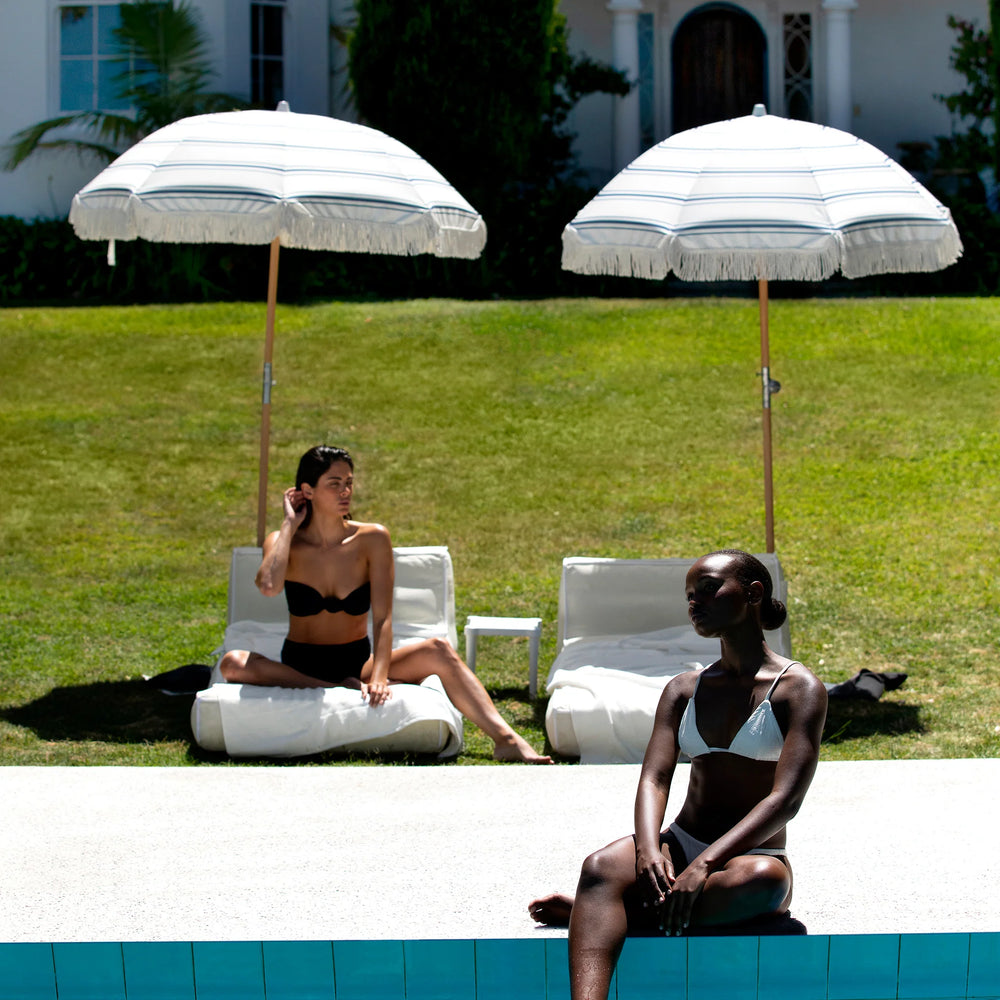 Sunnylife | The Resort Luxe Beach Umbrella - Coastal Blue | Shut the Front Door