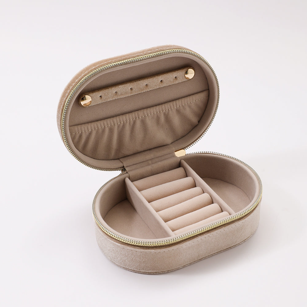 Antigone | Sorrel Oval Jewellery Box - Beige | Shut the Front Door