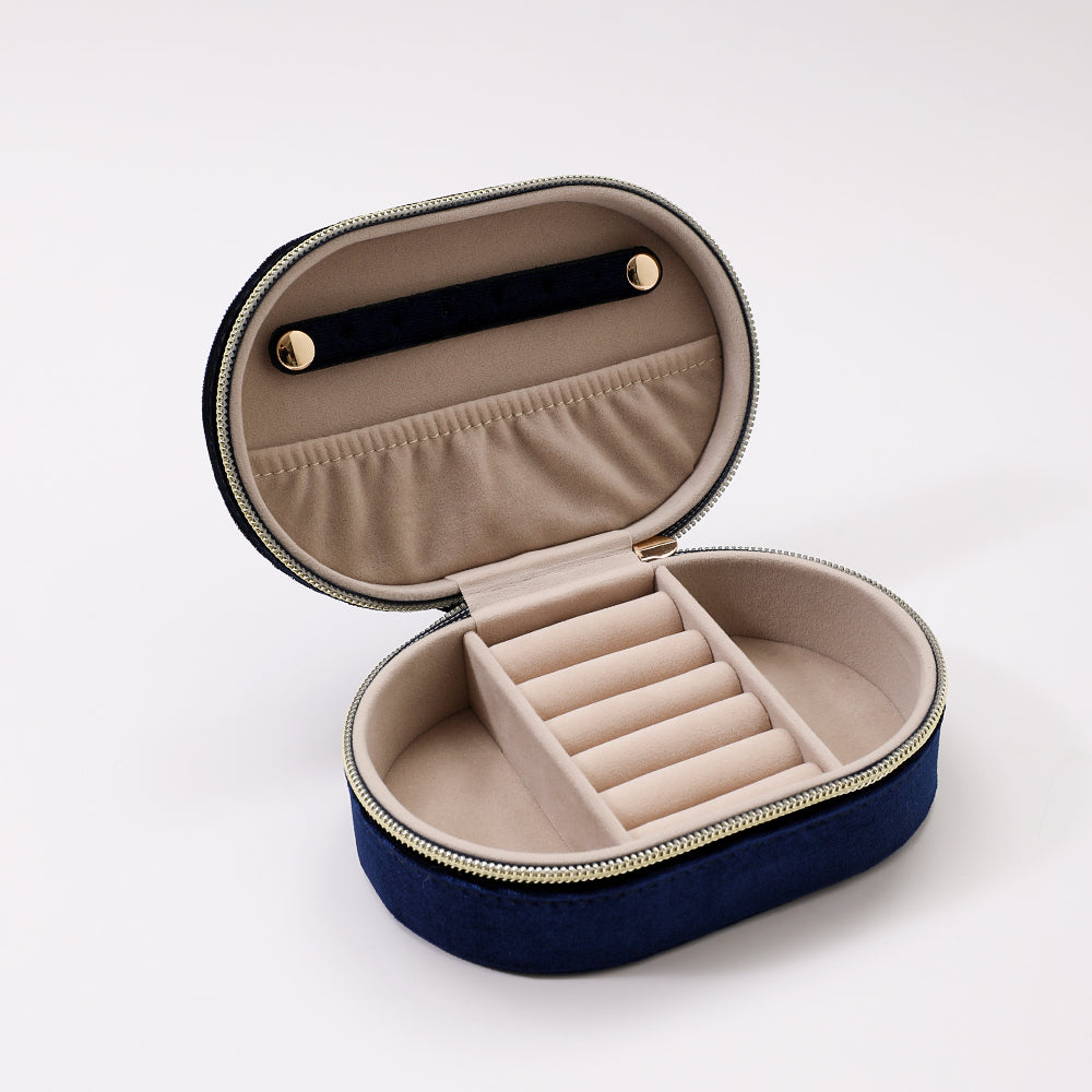 Antigone | Sorrel Oval Jewellery Box - Blue | Shut the Front Door