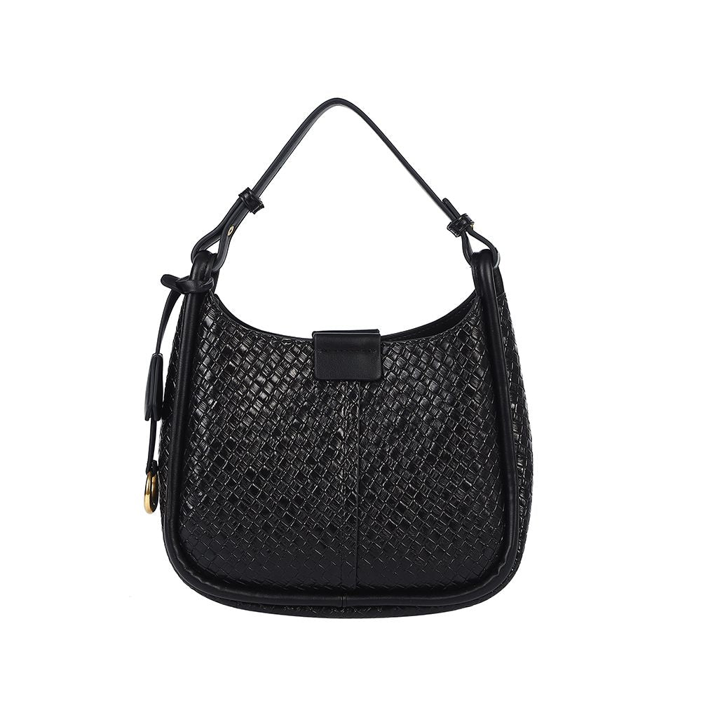 Antigone | Ada Woven Shoulder Bag - Black | Shut the Front Door