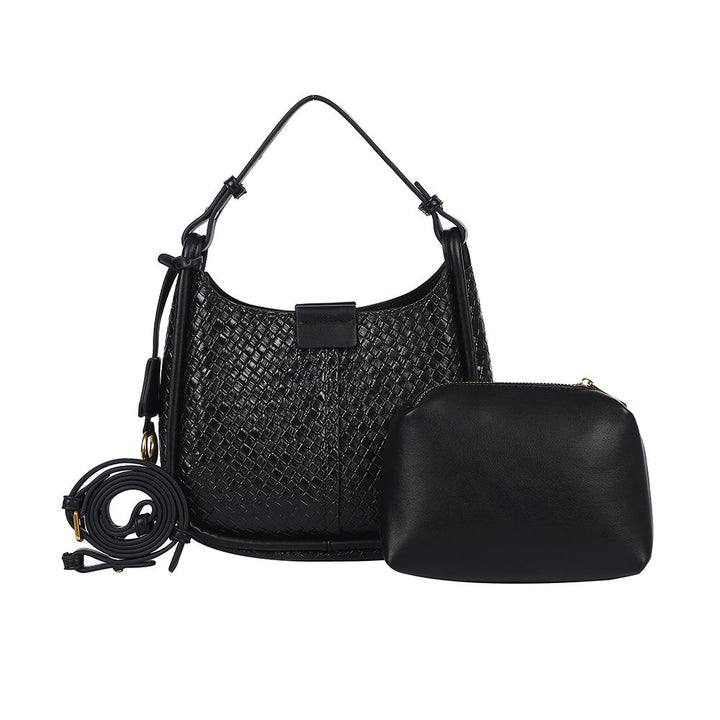 Antigone | Ada Woven Shoulder Bag - Black | Shut the Front Door