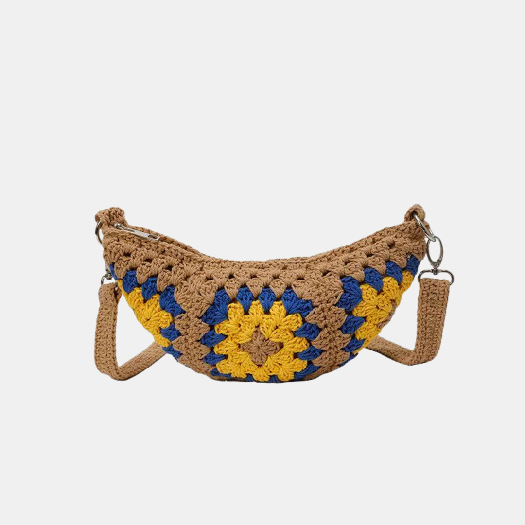 Antigone | Chloe Crochet Crossbody Bag - Khaki | Shut the Front Door