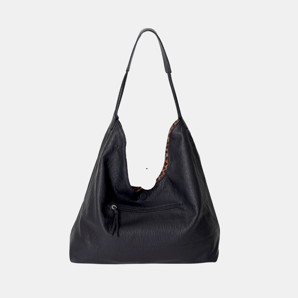 Antigone | Fiona Reversible Shoulder Bag - Leopard - Black | Shut the Front Door