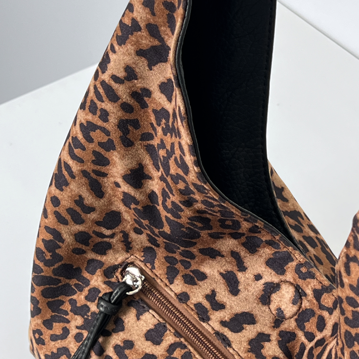 Antigone | Fiona Reversible Shoulder Bag - Leopard - Black | Shut the Front Door