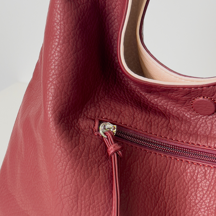 Antigone | Fiona Reversible Shoulder Bag - Merlot / Rose Cream | Shut the Front Door