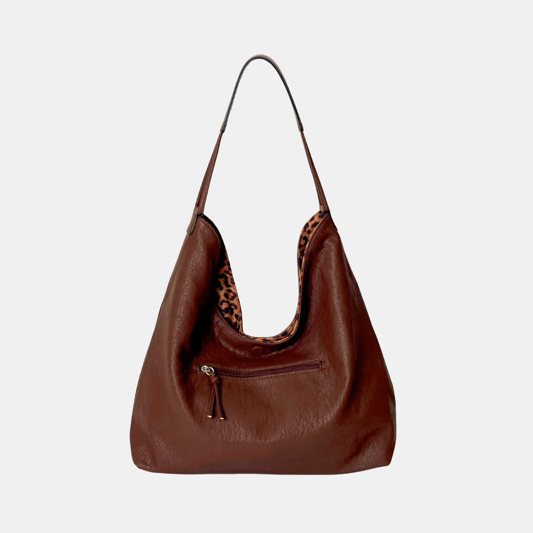 Antigone | Fiona Reversible Shoulder Bag - Leopard - Chocolate | Shut the Front Door