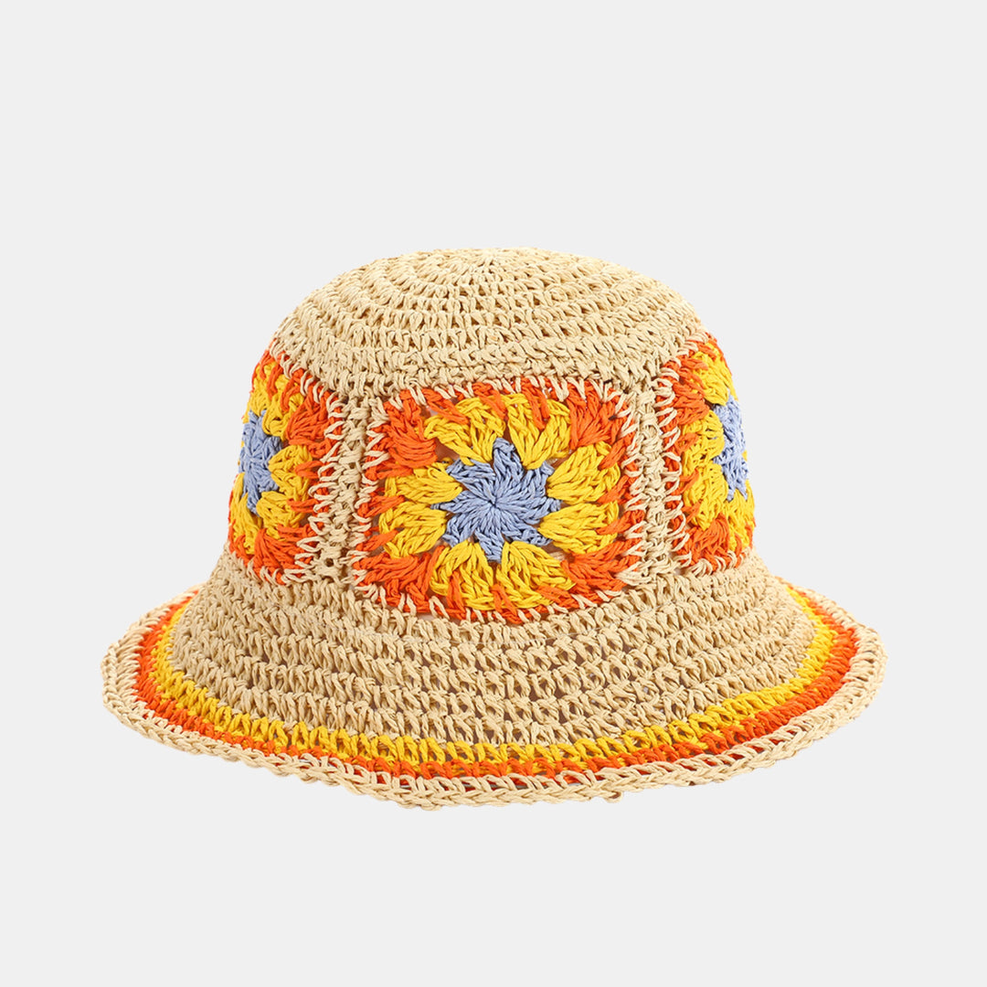 Antigone | Emilia Straw Bucket Hat - Beige/Orange | Shut the Front Door