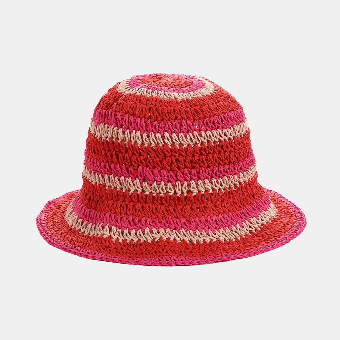 Antigone | Hemi Straw Bucket Hat - Red Rose | Shut the Front Door