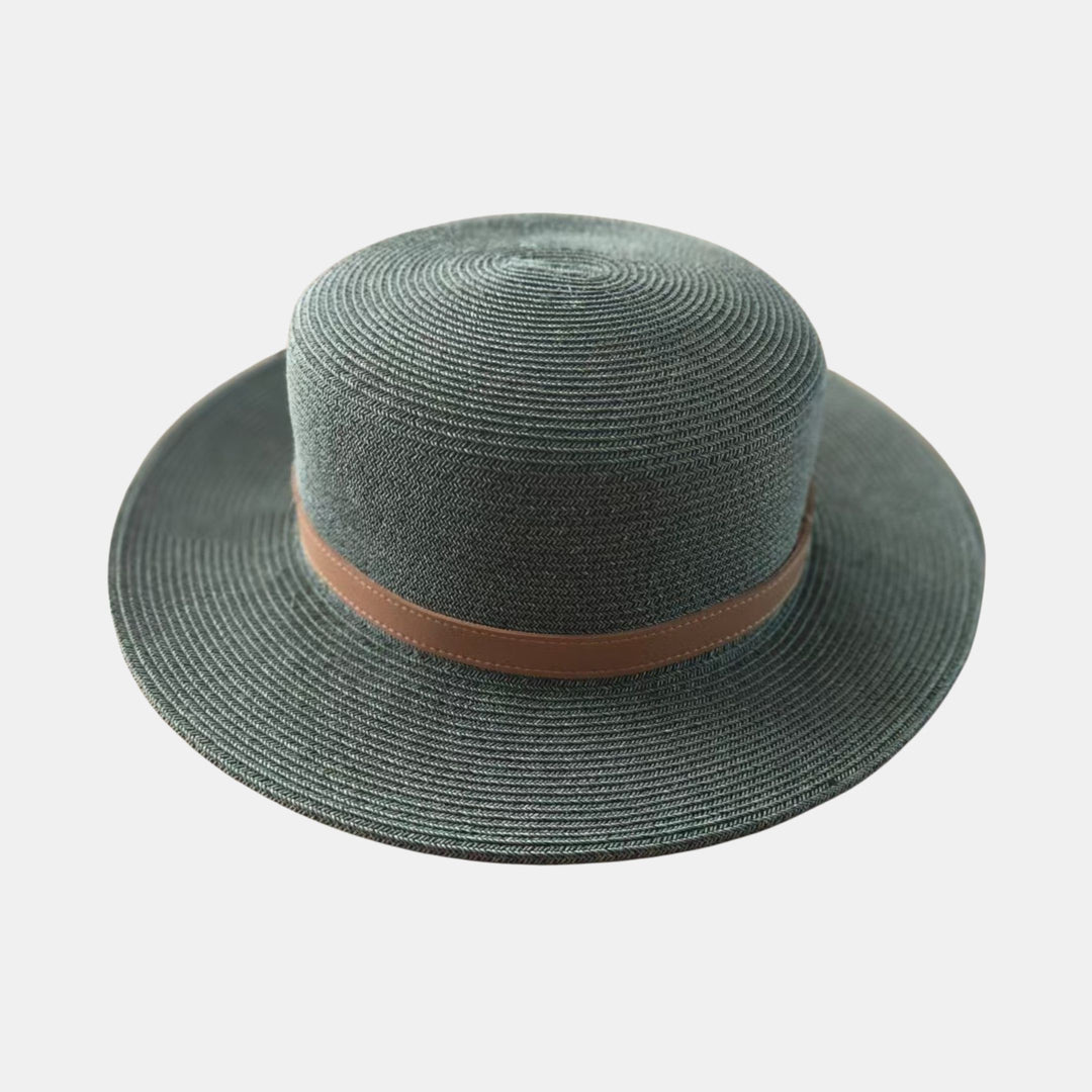 Antigone | Carter Straw Flat Hat - Green | Shut the Front Door