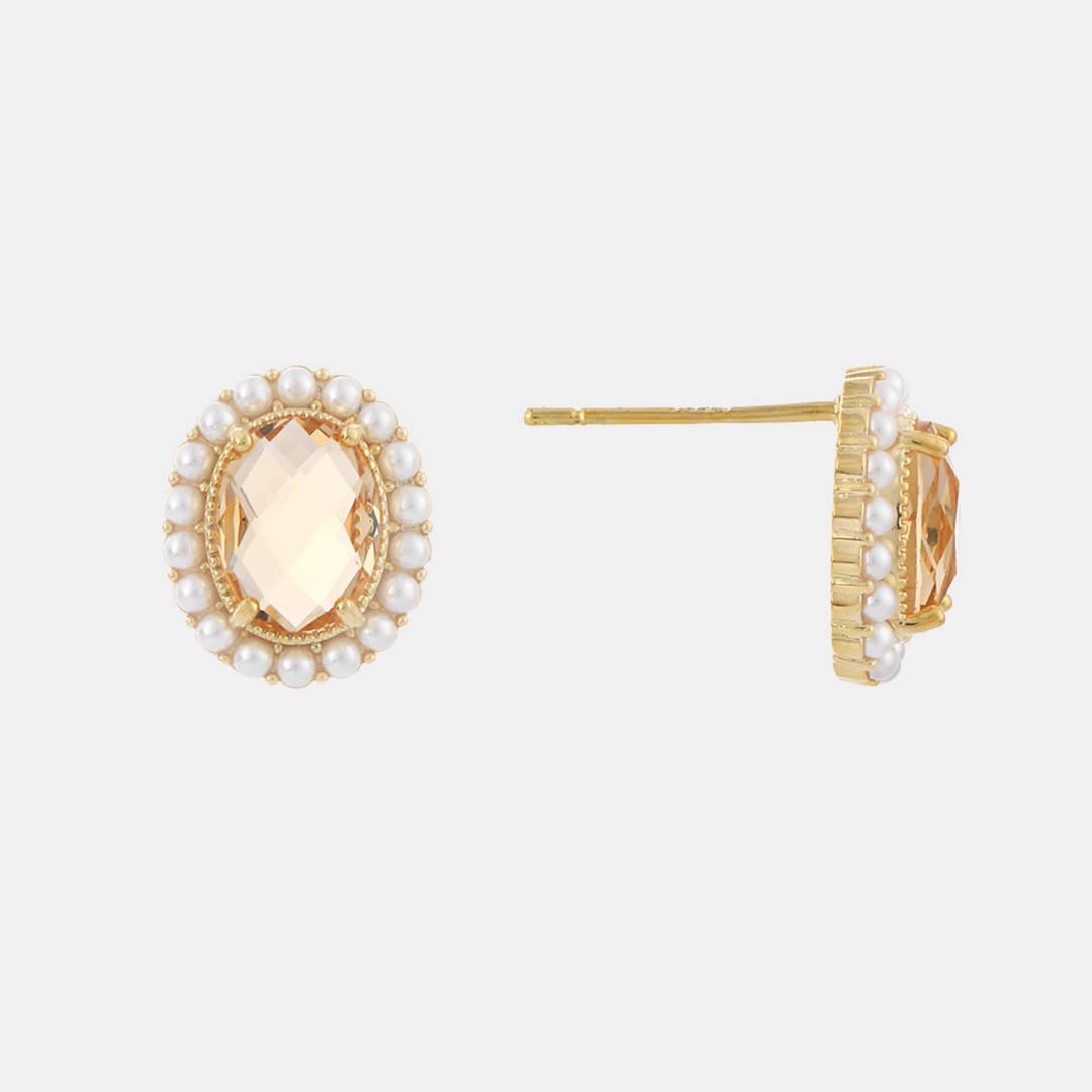 Antigone | Jade Studs - Gold | Shut the Front Door