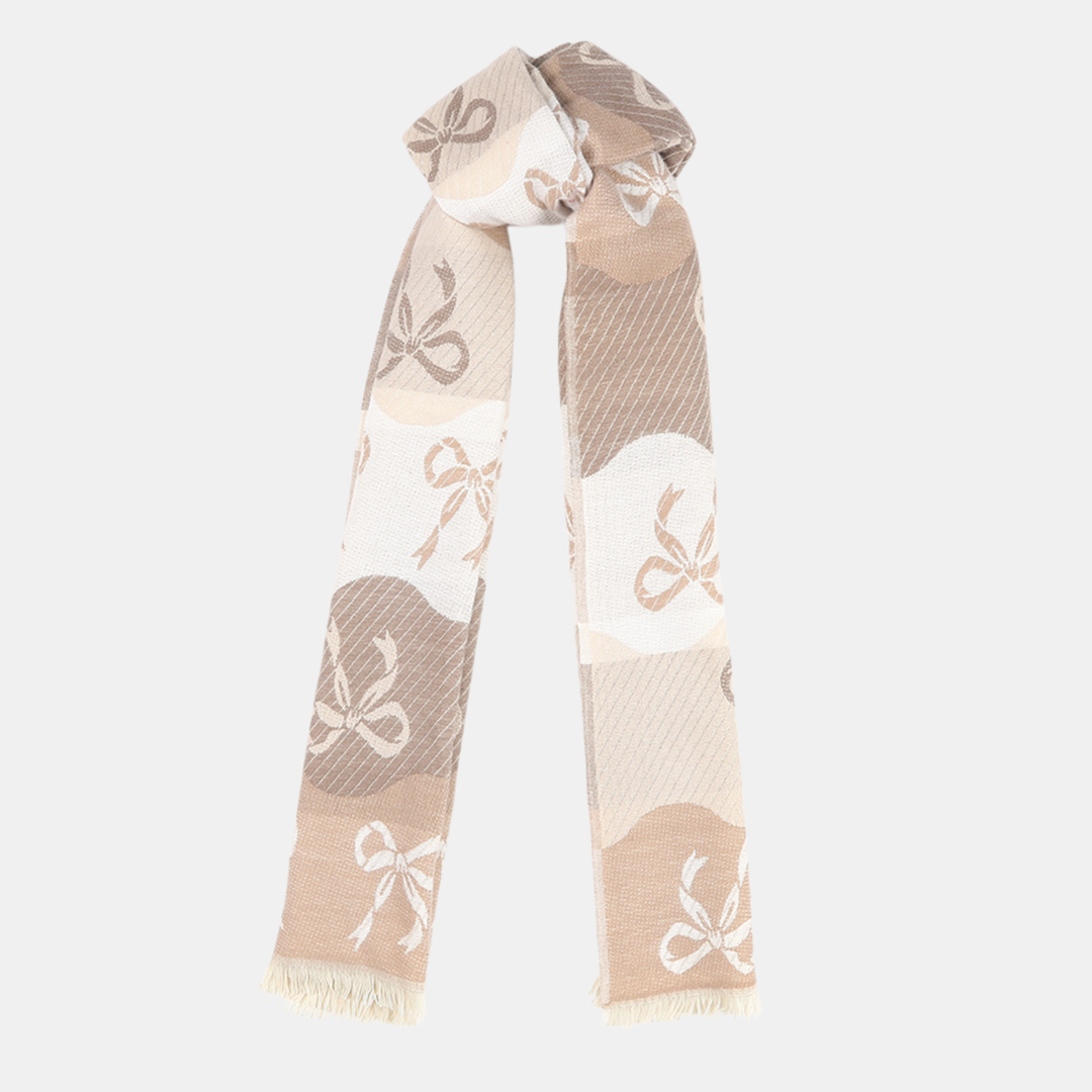 Antigone | Bows Double Sided Scarf - Beige | Shut the Front Door