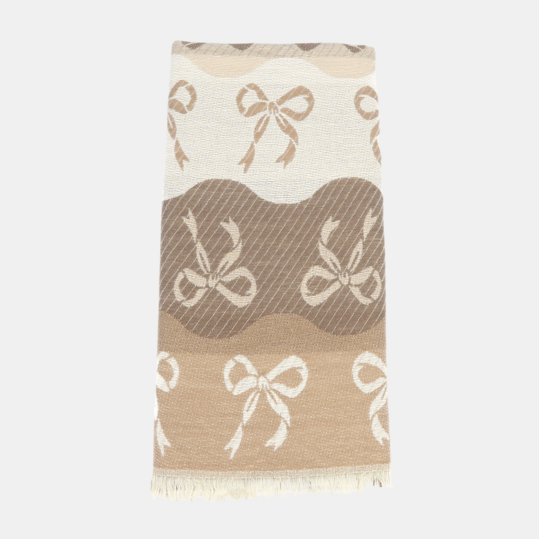 Antigone | Bows Double Sided Scarf - Beige | Shut the Front Door