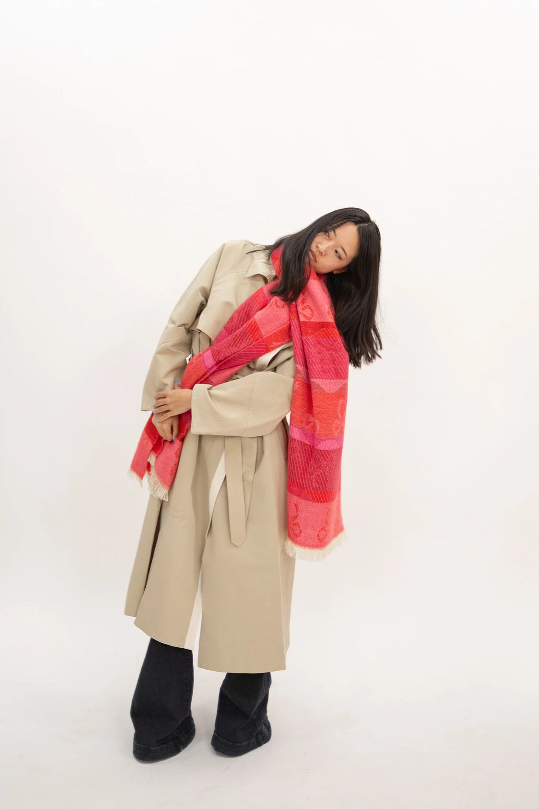 Antigone | Bows Double Sided Scarf - Rose Red | Shut the Front Door