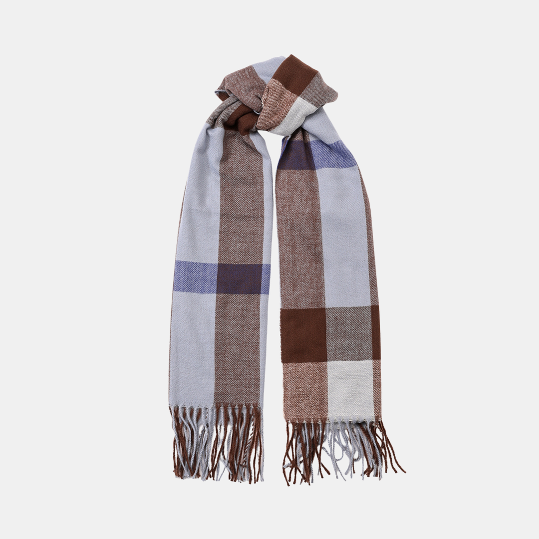 Antigone | Maelis Scarf - Blue/Chocolate | Shut the Front Door