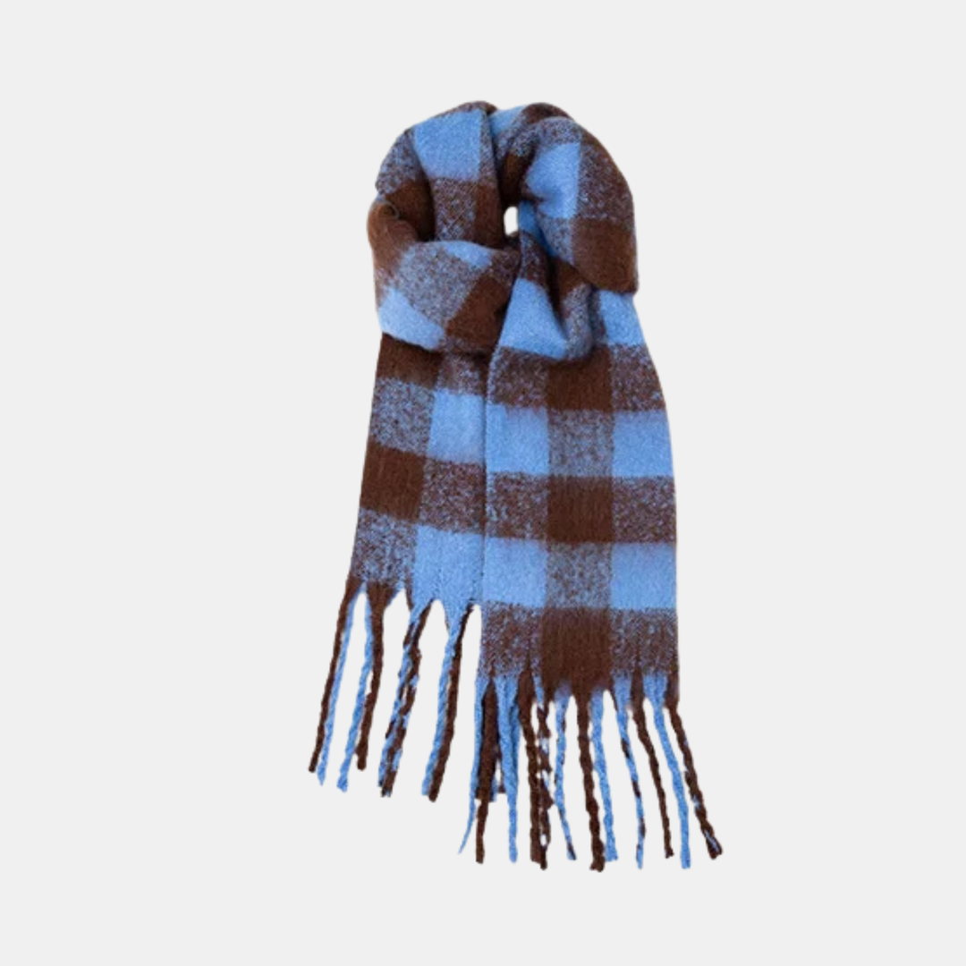 Antigone | Veira Scarf - Chestnut Blue Plaid | Shut the Front Door
