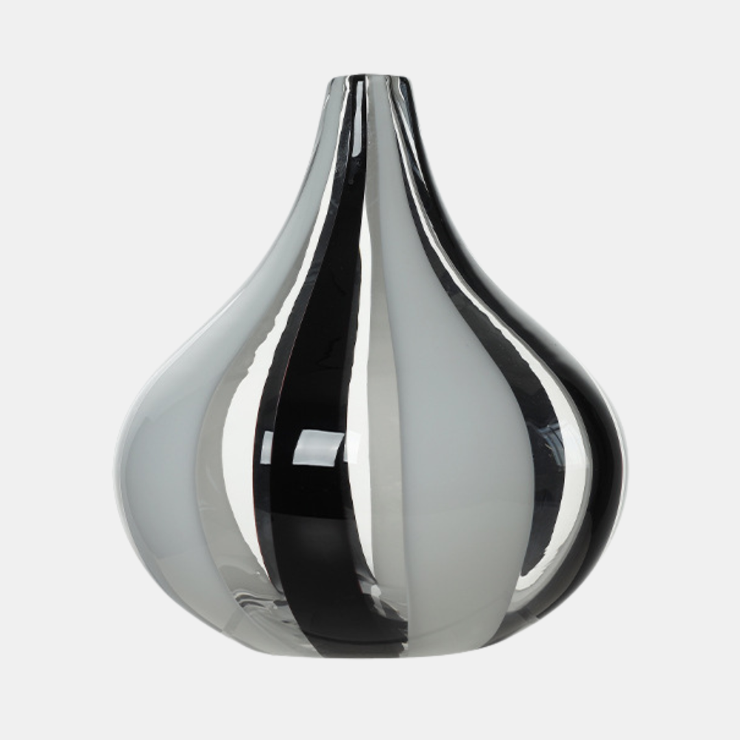 Garcia | Arlo Glass Vase - Black & White | Shut the Front Door