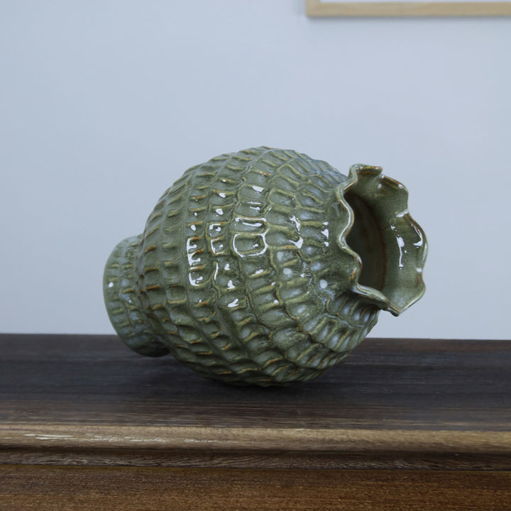 Garcia | Arden Textured Ceramic Vase - Green | Shut the Front Door