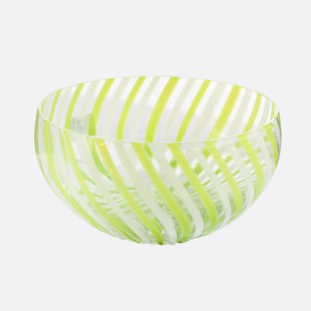 Garcia | Remy Glass Bowl - White/Green Stripe | Shut the Front Door