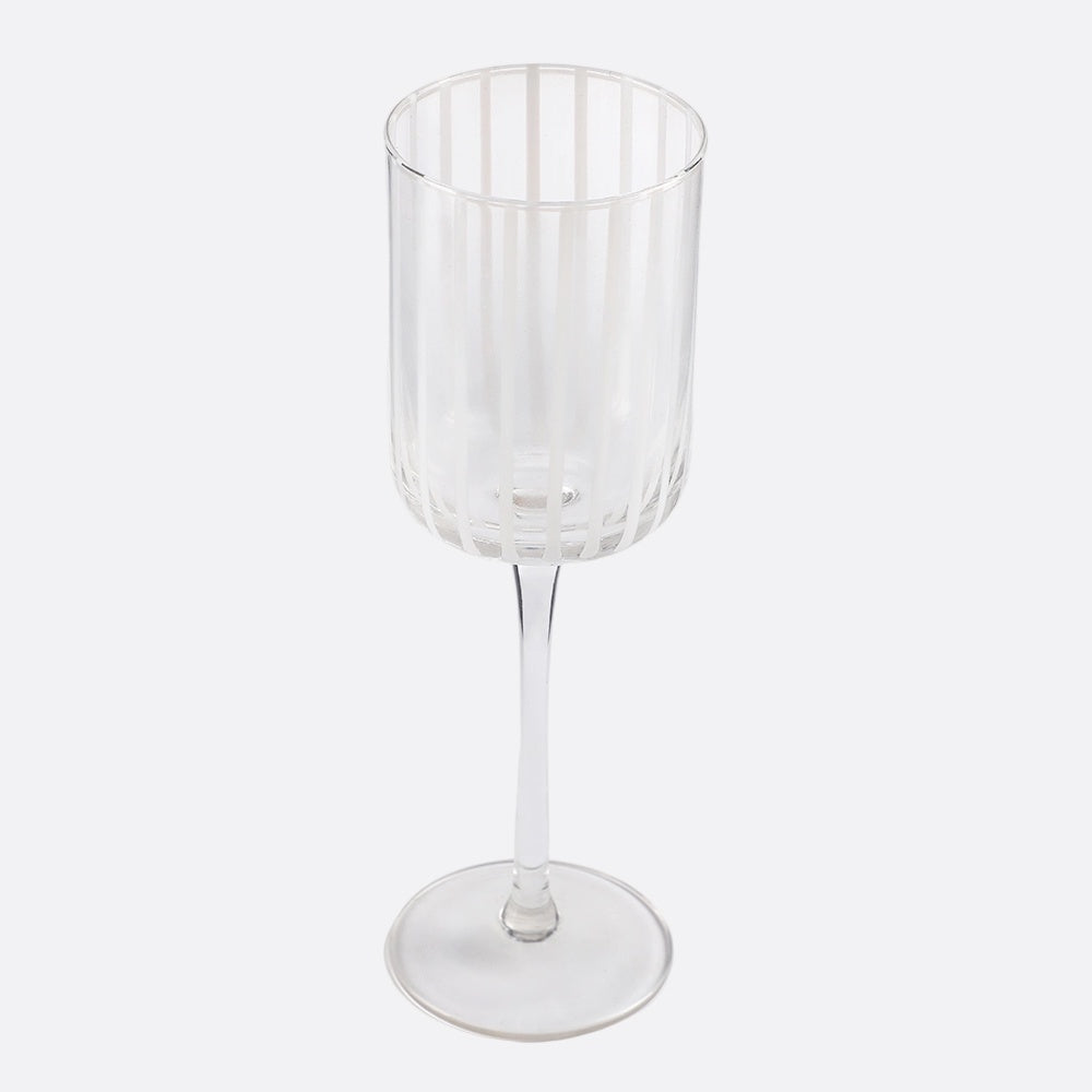 Garcia | Finn Wine Glass - White Stripe | Shut the Front Door