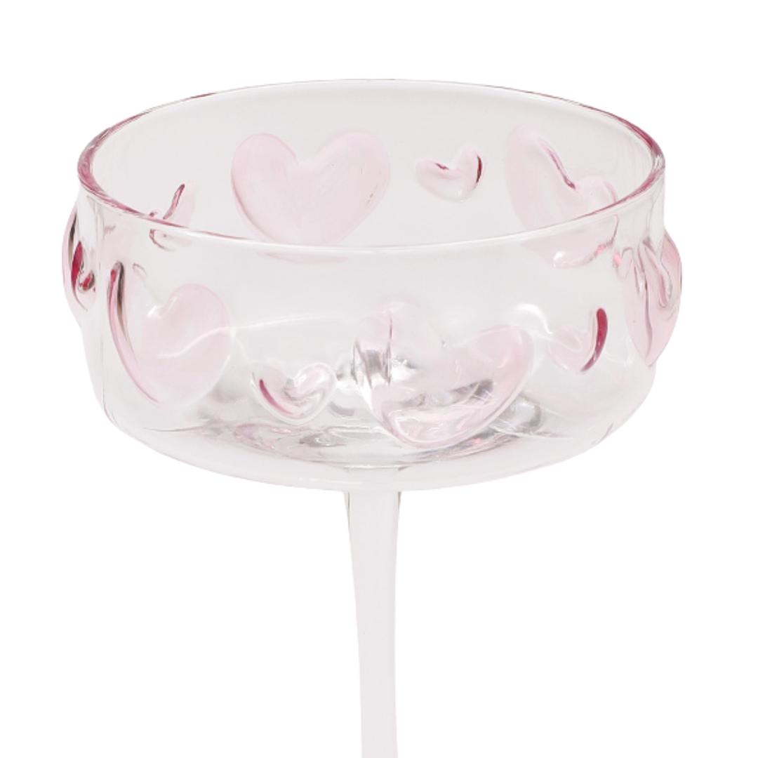Garcia | Ovela Cocktail Glass - Pink Heart | Shut the Front Door