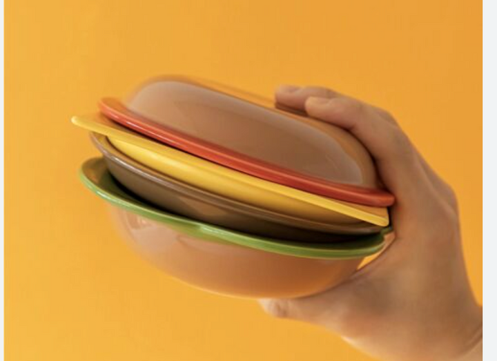 Burger Plates Set of 4