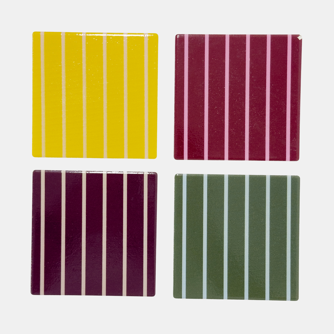 Garcia | Onyx Square Ceramic Coasters - Stripe S4 | Shut the Front Door