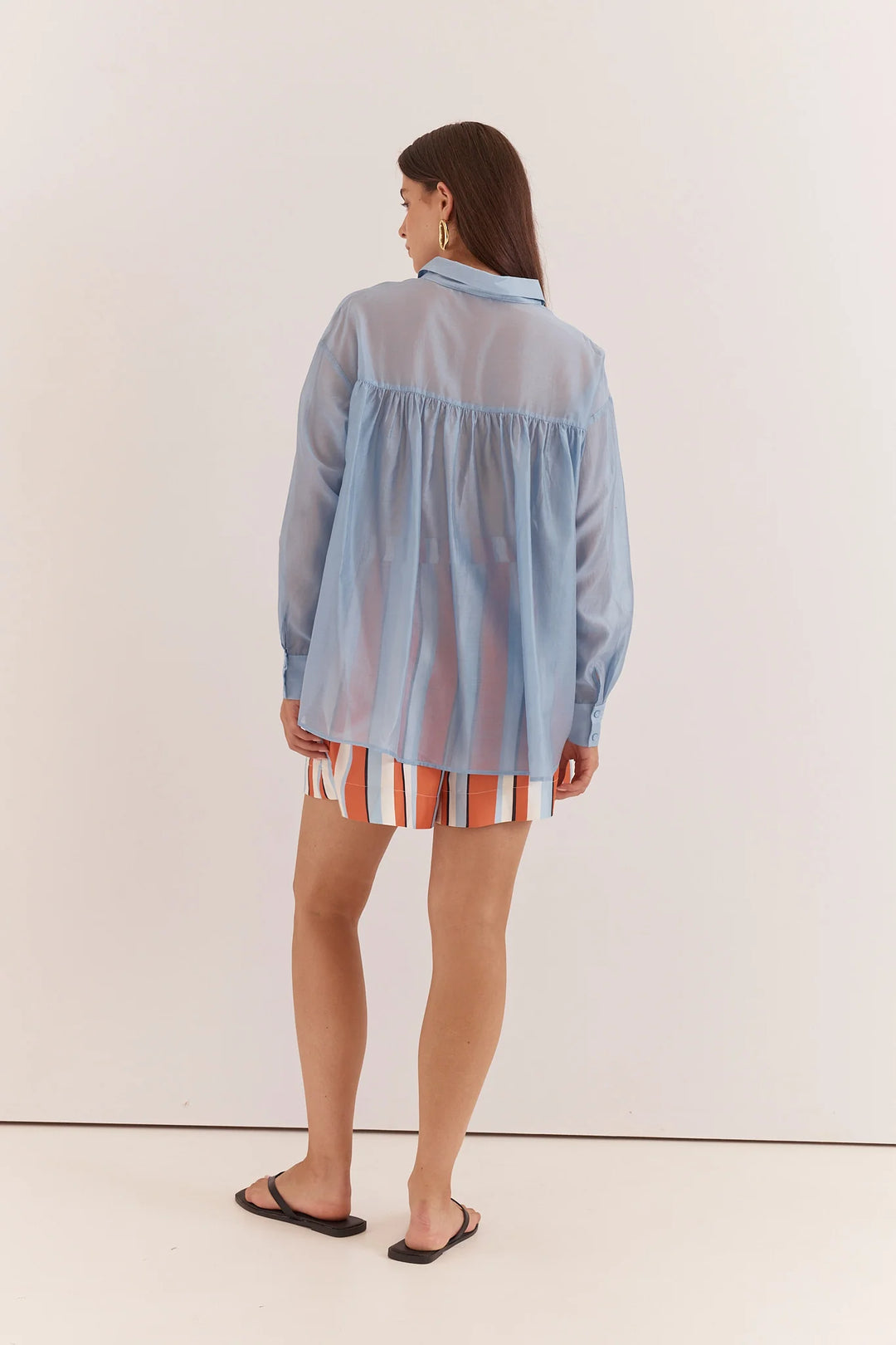 Val  Oversized Shirt - Pale Blue