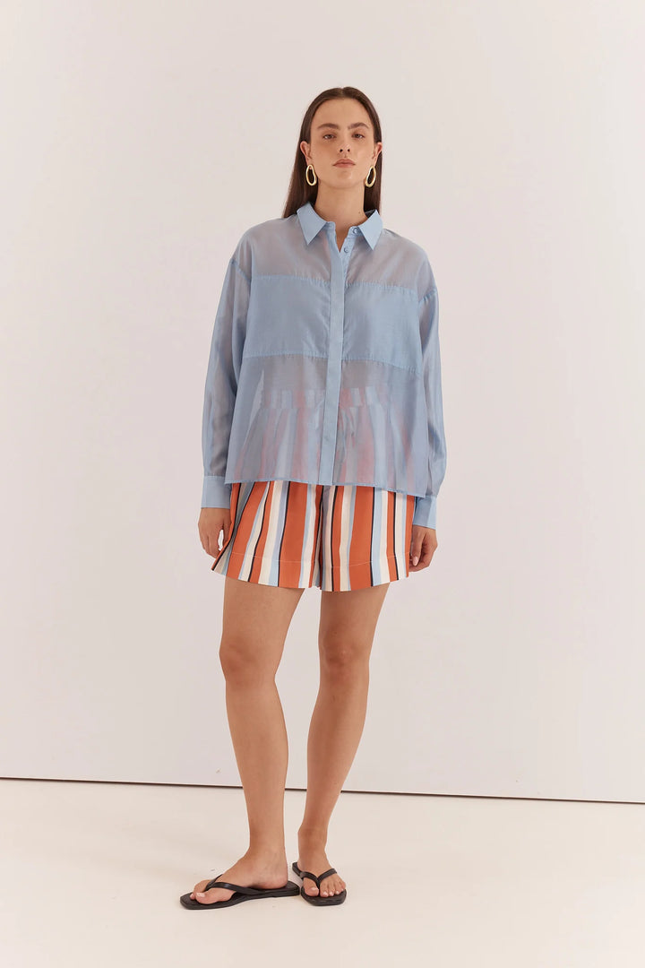 Val  Oversized Shirt - Pale Blue