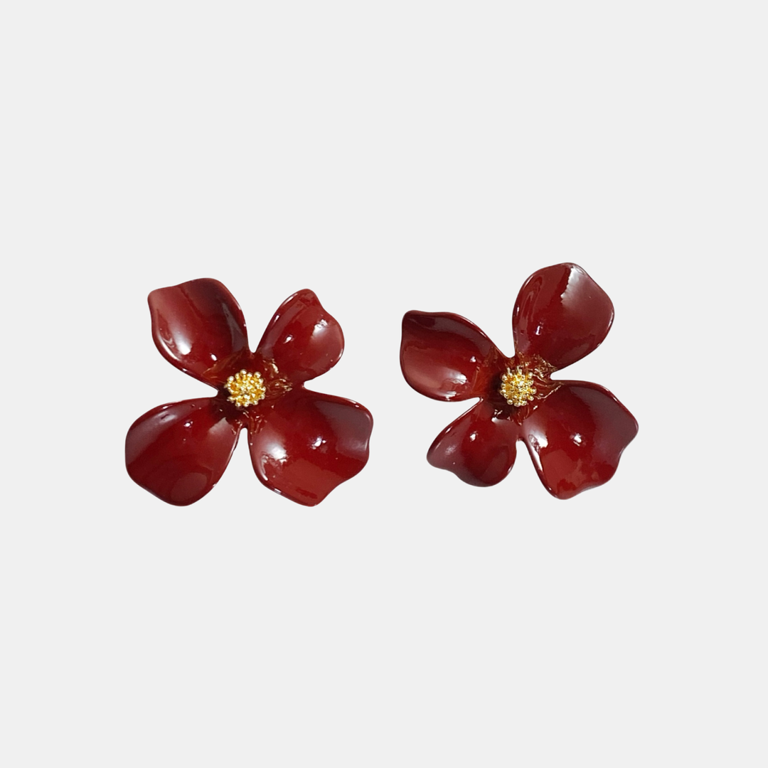 Antigone | Flower Earrings - Red | Shut the Front Door
