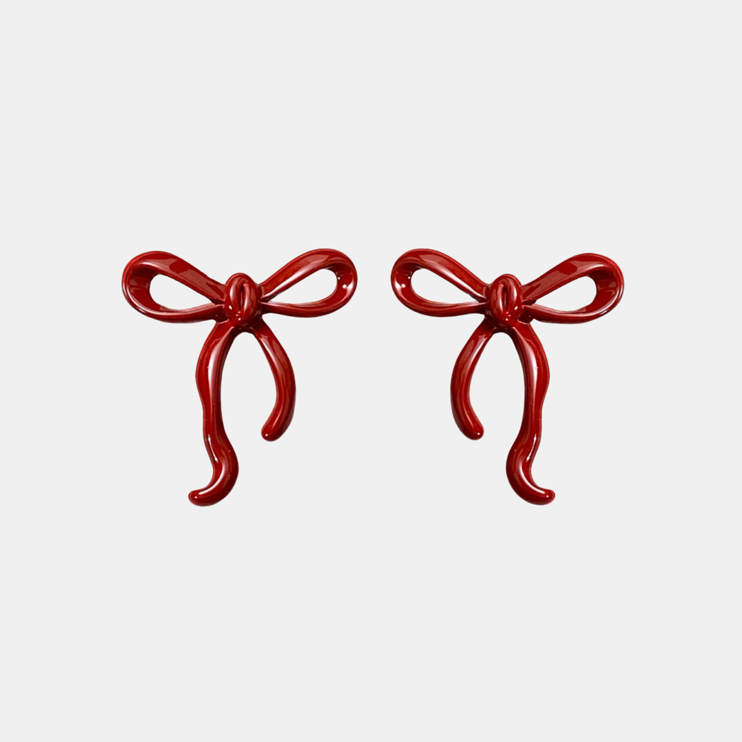 Antigone | Ruby Bow Earrings - Red | Shut the Front Door