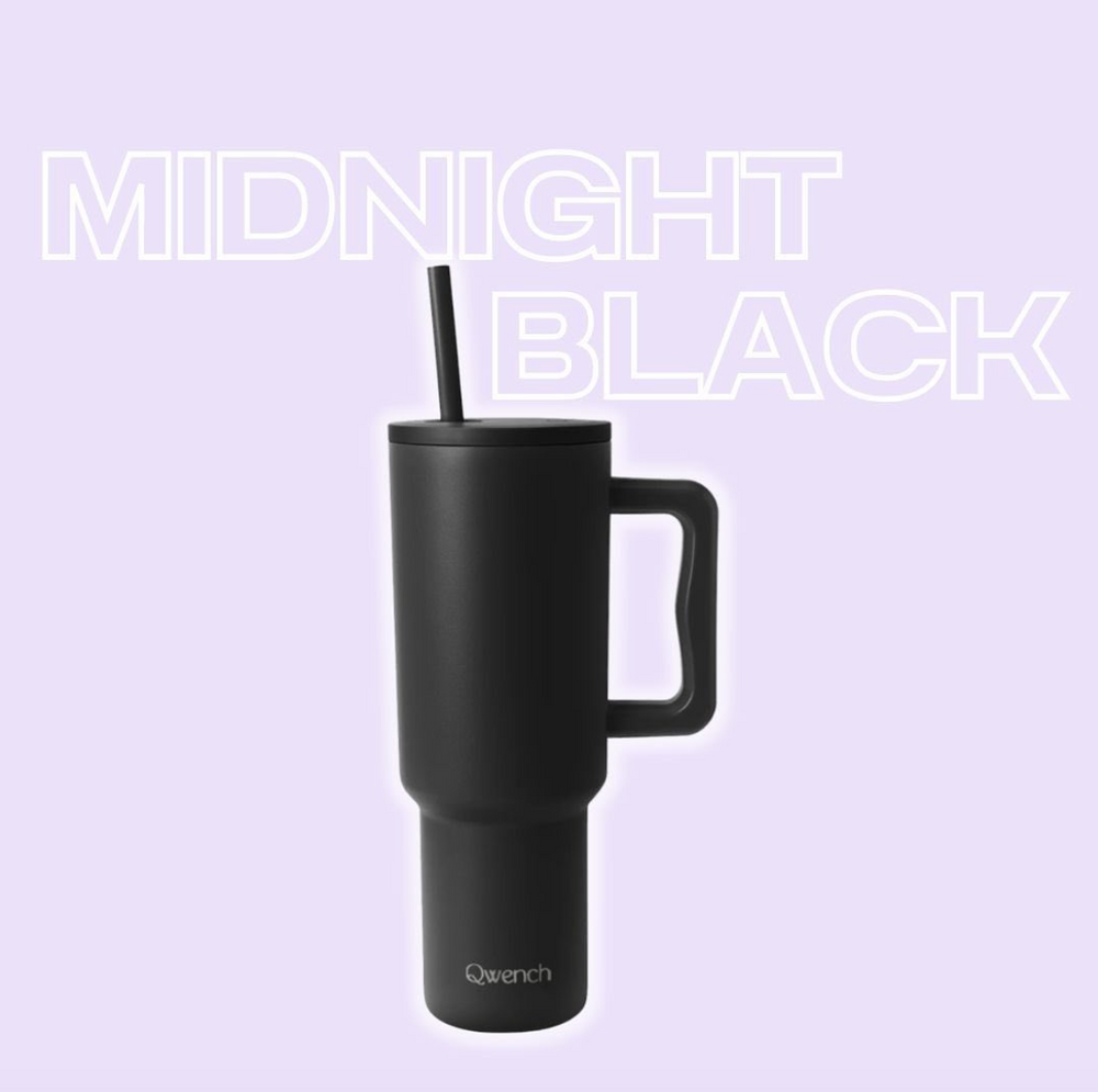 Qwest | Qwench Premium Insulated Tumbler 40oz w/straw - Midnight Black | Shut the Front Door