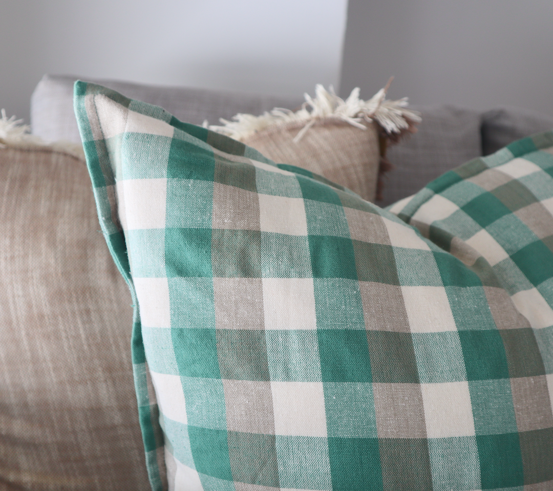 Raine & Humble | Double Check Cushion - Aqua Storm | Shut the Front Door