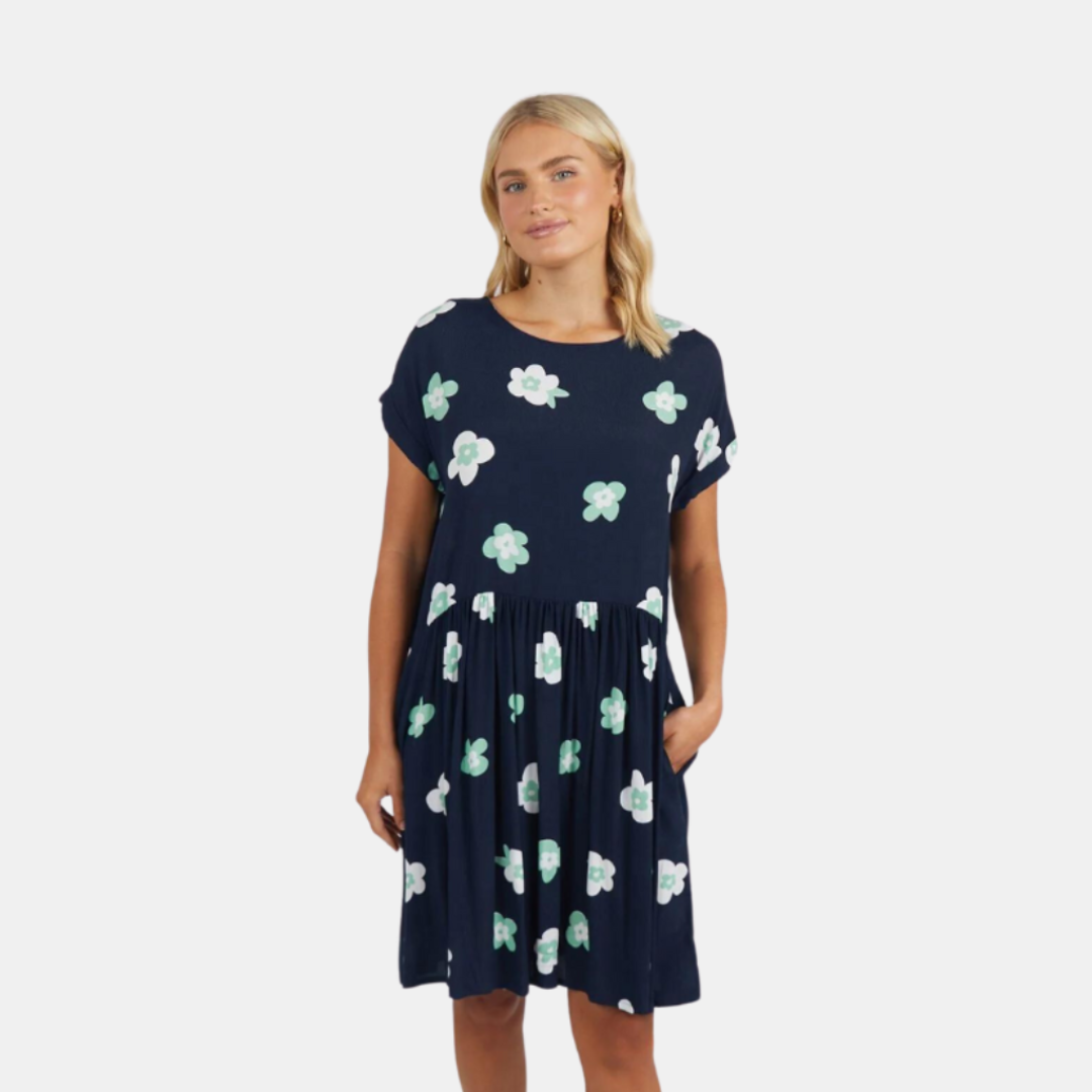 Elm Knitwear | Juno Floral Dress - NAVY | Shut the Front Door